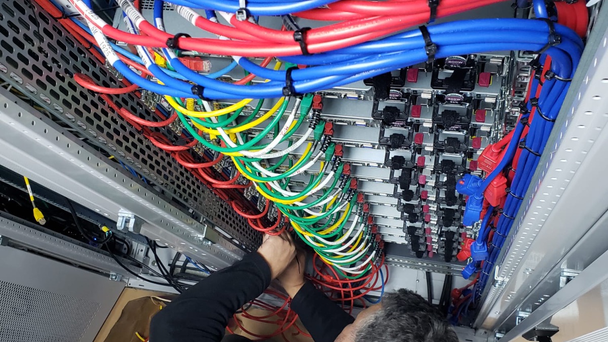 Our field team dressing the cable runs